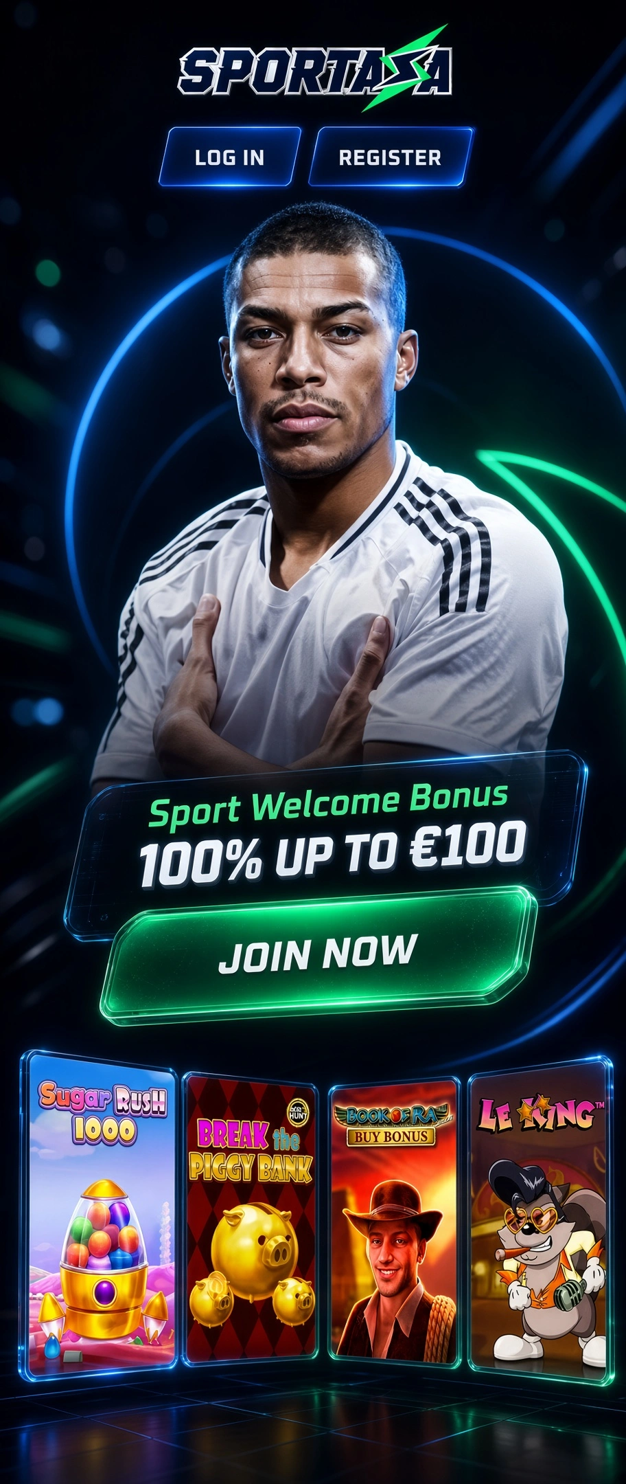 Vorschau der Affiliate-Landingpage von Sportaza casino